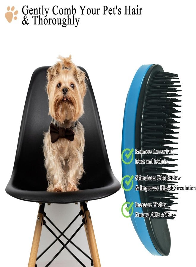DEEUCHIS Small Dog Brush, Soft Pet Grooming Brush for Shih Tzus, Yorkies, Maltipoos, Maltese, Puppy Massaging Hair Brush, Cat Brush, for Small Animals Rabbits of All Hair Types (Blue) - Image 3
